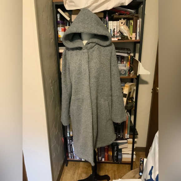 BB Dakota Ribbed Gray Hooded Jacket Coat - Picture 11 of 11